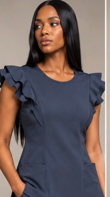 Elevated Ruffle Scrub Top