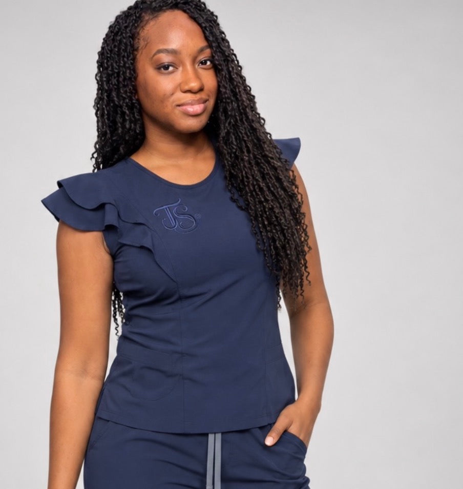 Elevated Ruffle Scrub Top